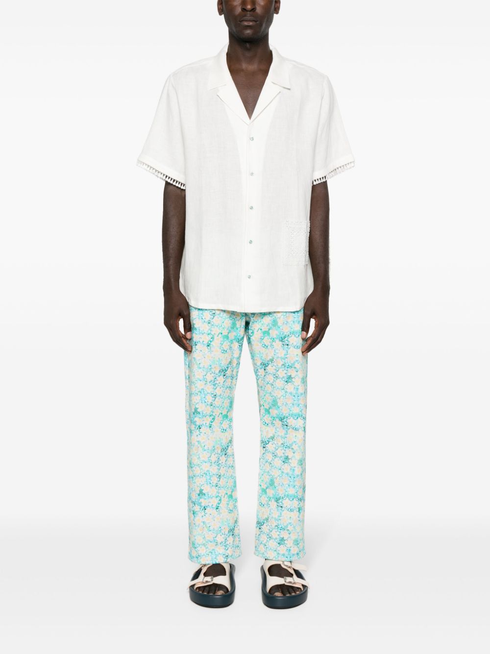 Shop Siedres Graphic-print Mid-rise Jeans In Blau