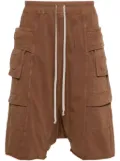 Rick Owens DRKSHDW jersey cargo shorts - Brown