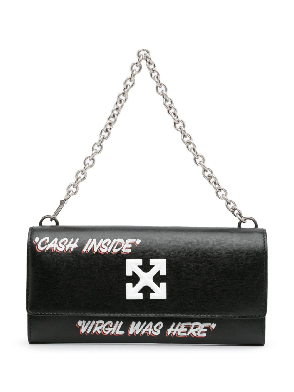 Pre-owned Off-white 2013 Jitney Quote Wallet-on-chain In 黑色