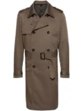 ERALDO twill double-breasted trench coat - Brown