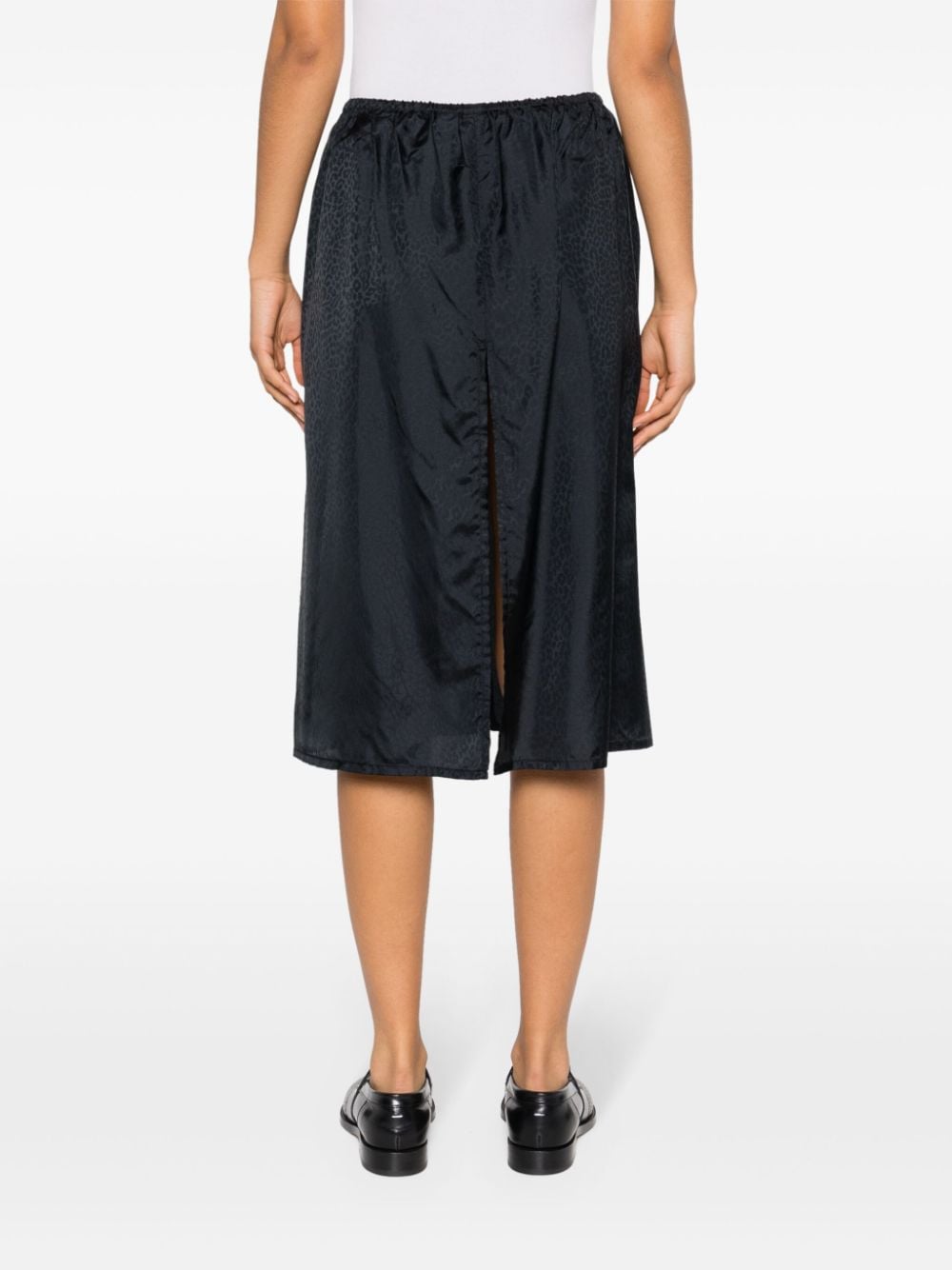 Shop Random Identities Under Animal-pattern Skirt In Black