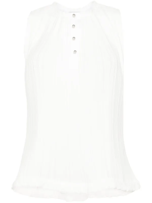 Lanvin プリーツ ノースリーブトップ | ホワイト | FARFETCH JP