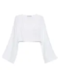 Faithfull the Brand Eilish bell-sleeve linen top - White