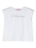 Miss Blumarine shoulder-pads tank top - White