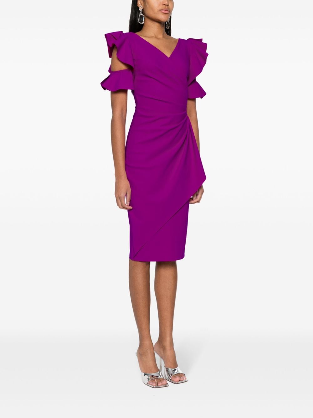 Shop Chiara Boni La Petite Robe Beaurisse Midi Dress In Purple