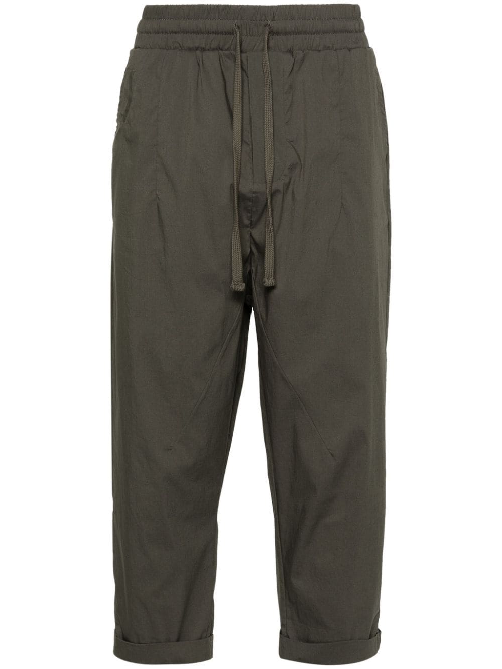 Thom Krom Elasticated-waist Cropped Trousers In Grün