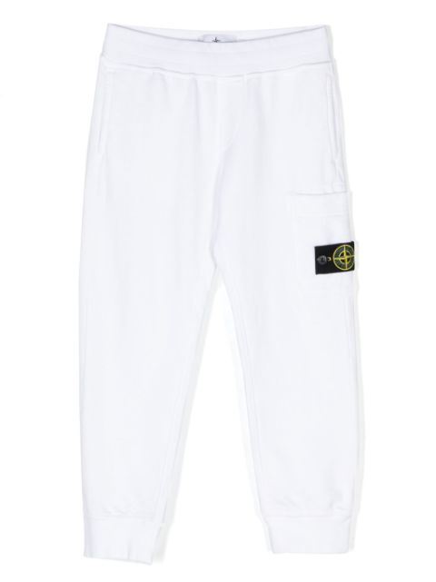 Stone Island Junior Compass-badge cotton track pants