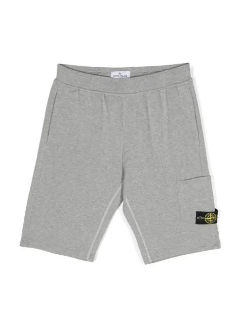 Stone Island Junior shorts deportivos con efecto melange