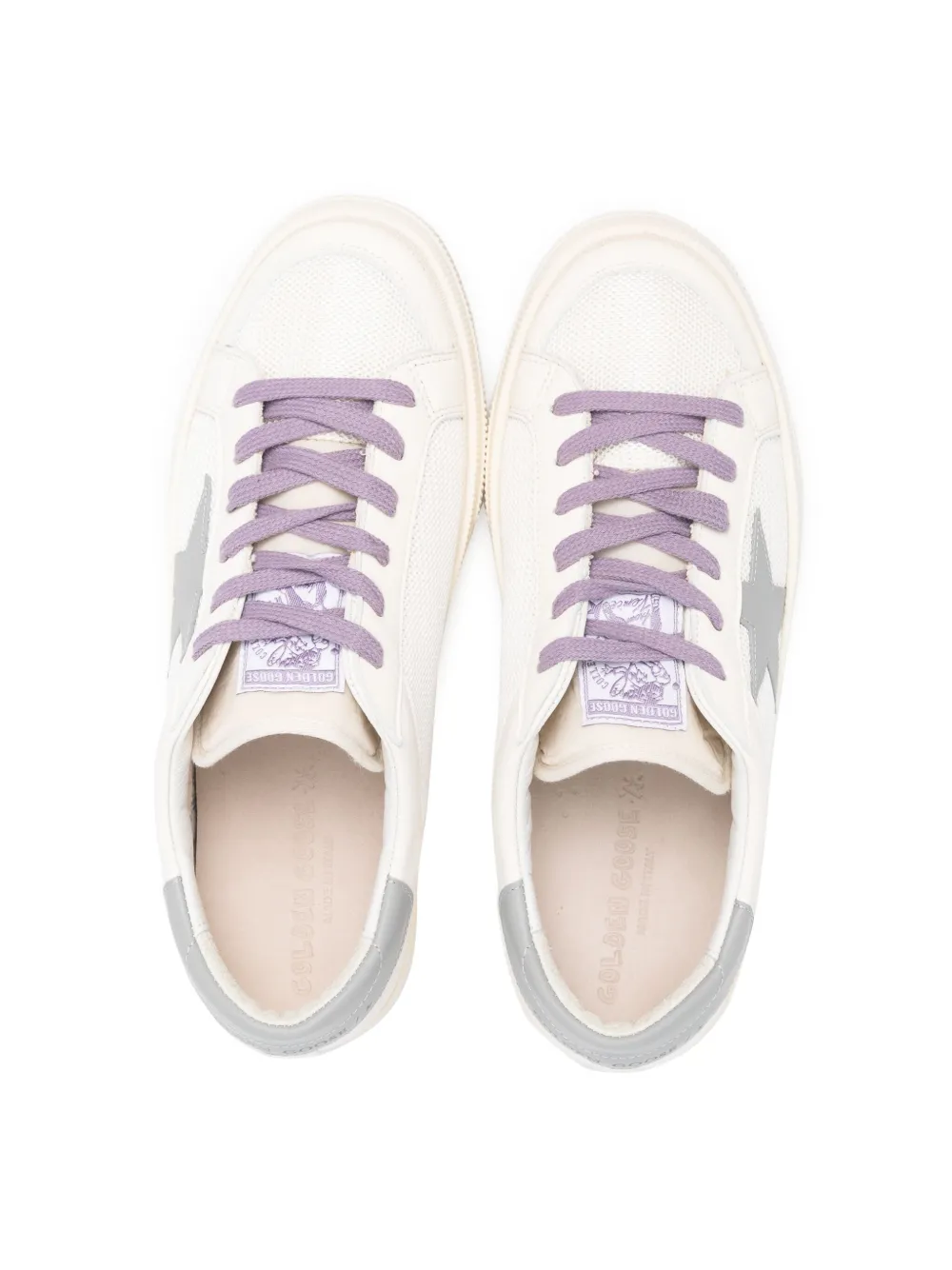 Shop Golden Goose May Mesh-panelled Sneakers In White