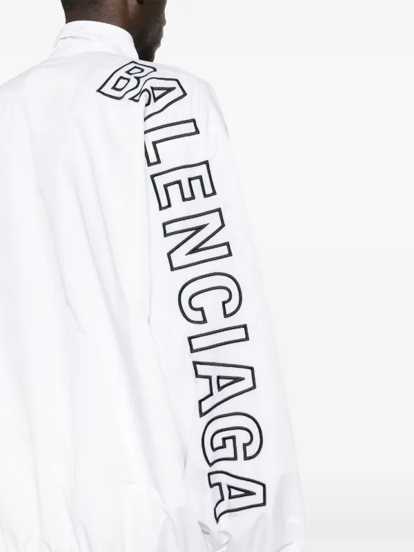 Balenciaga logo embroidered Jacket White FARFETCH