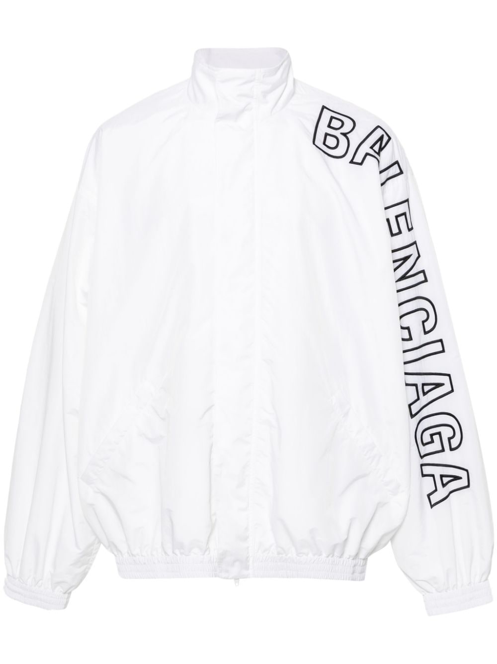 Shop Balenciaga Logo-embroidered Jacket In White