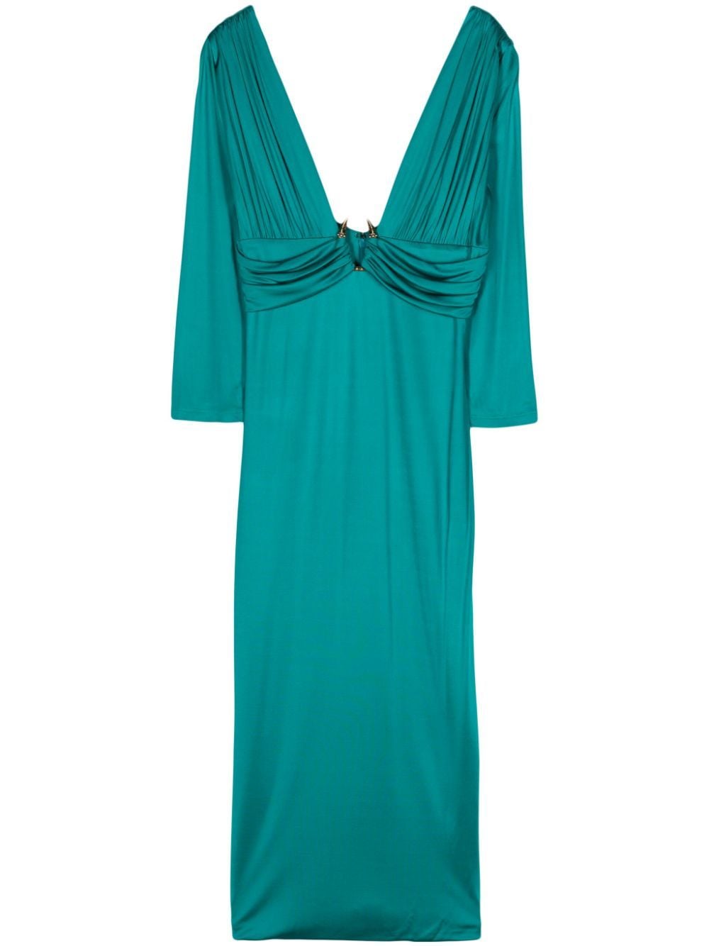 Shop Roberto Cavalli Draped-detail Dress In Blue