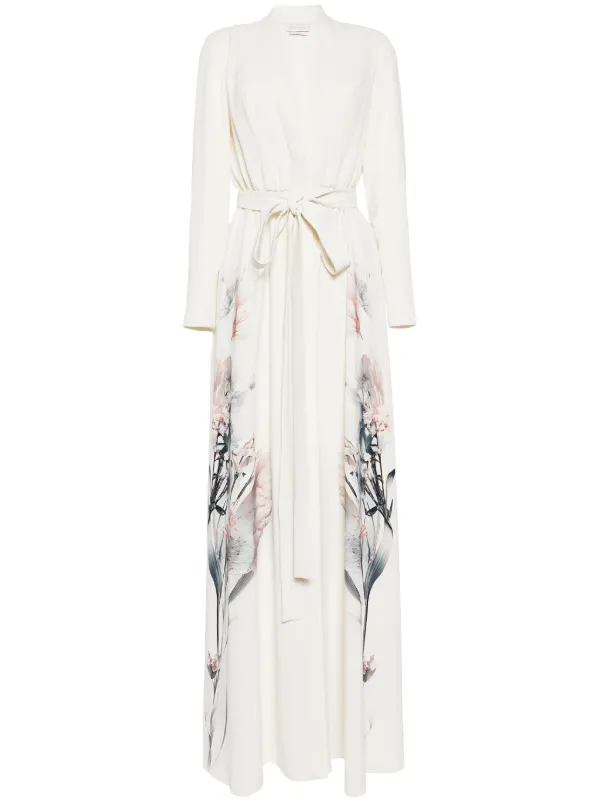 オールインワン・サロペット Saiid Kobeisy Denim Dress With Printed Embroidery Gradient printed dress with beading – Saiid Kobeisy Online