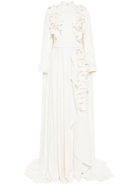 Saiid Kobeisy floral-appliqué maxi dress