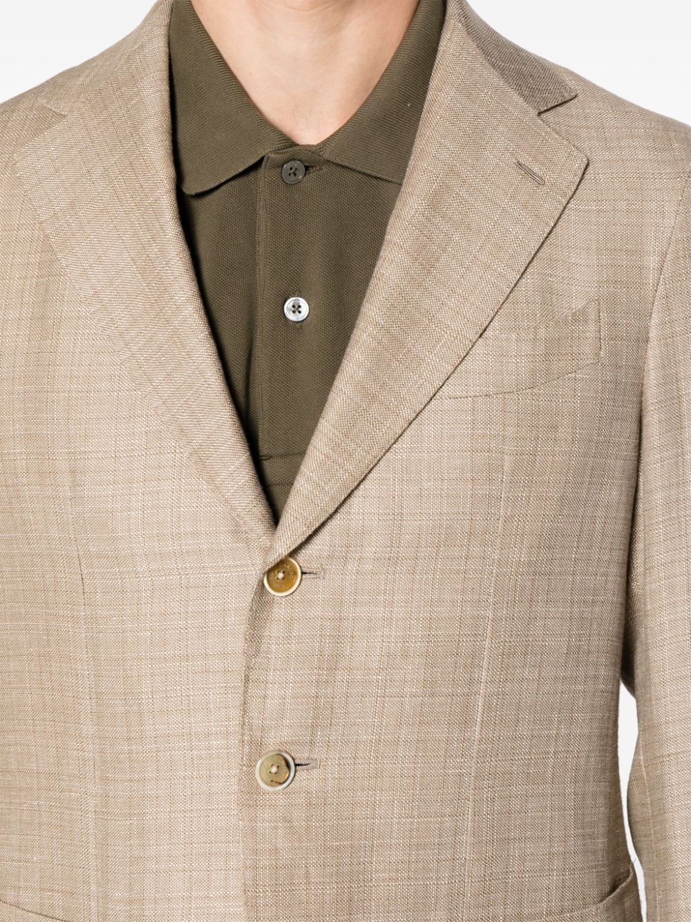 Shop Caruso Notched-lapel Single-breasted Blazer In Neutrals