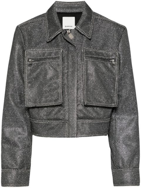 Simkhai Harmon shimmer-finish jacket