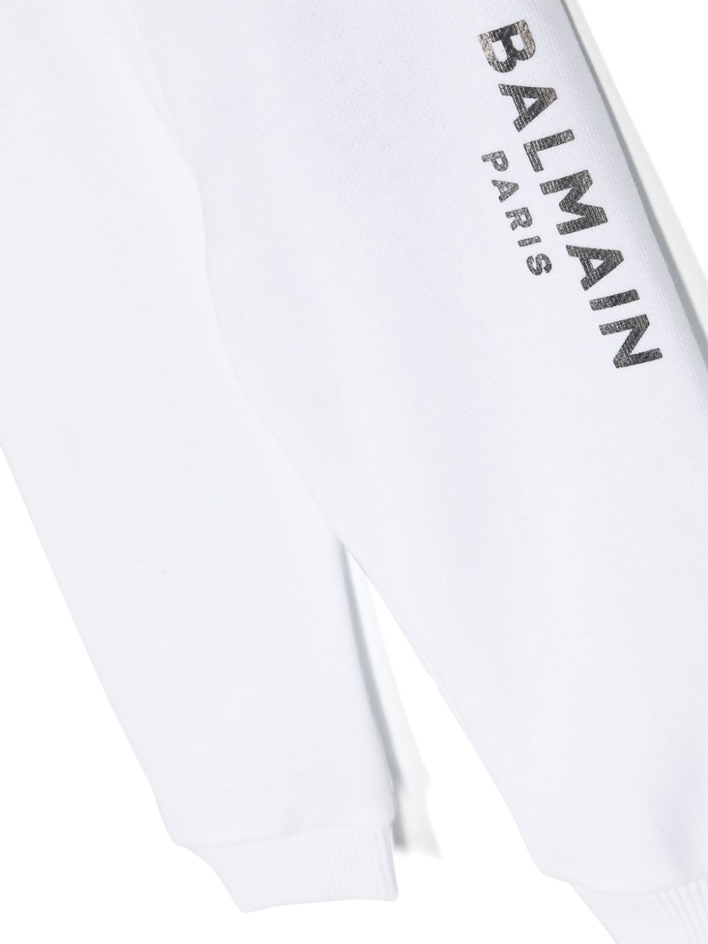 Shop Balmain Logo-print Cotton Track Pants In 白色