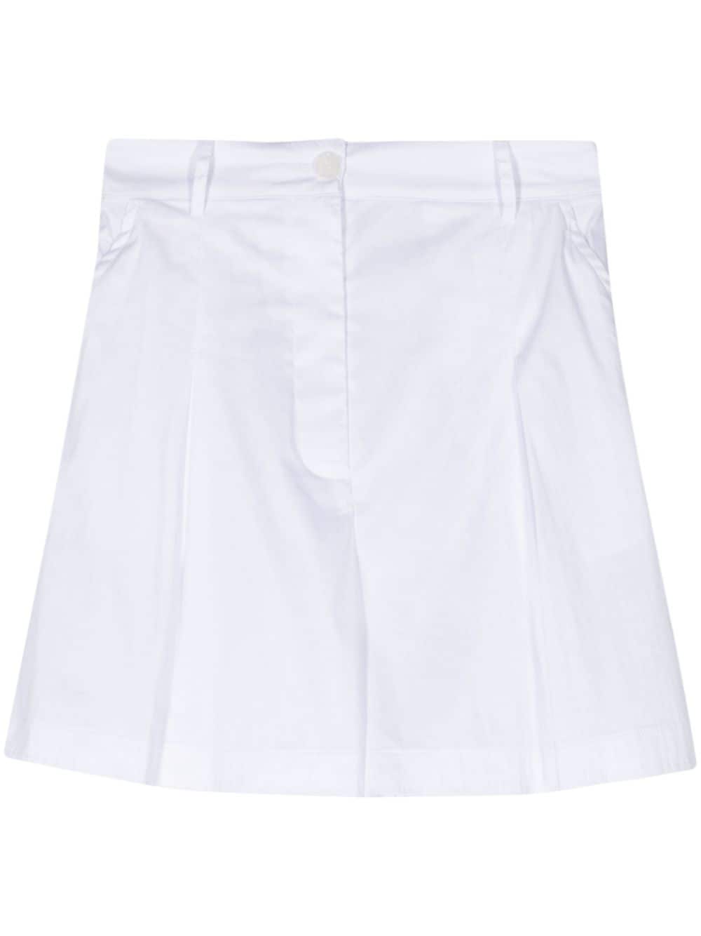 Patrizia Pepe High-waist Poplin Shorts In White