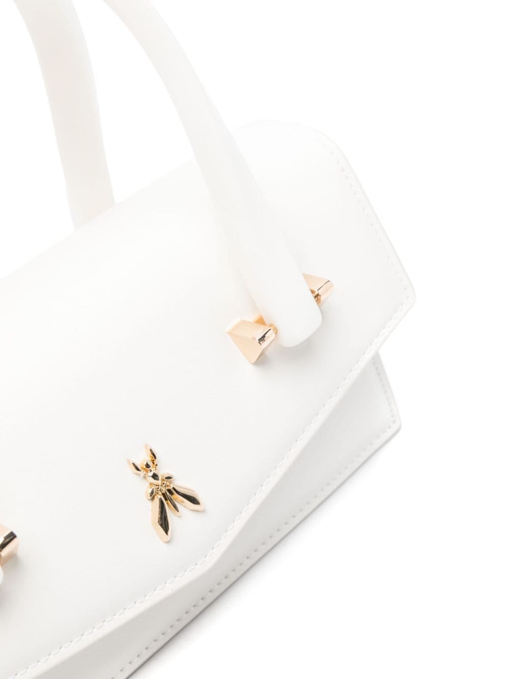 Shop Patrizia Pepe Leather Mini Bag In White