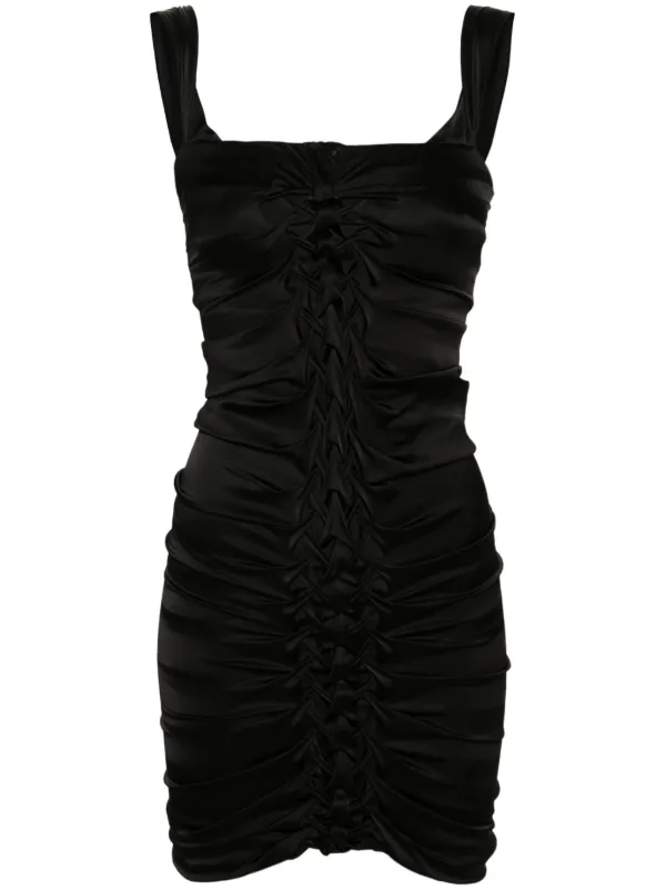 black draped mini dress Amara Black Halter Bodycon Mini Dress - XS - Cotton Candy LA main image 0