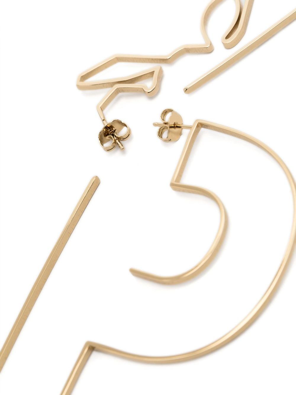 Shop Patrizia Pepe P And Fly-shaped Earrings In Gold