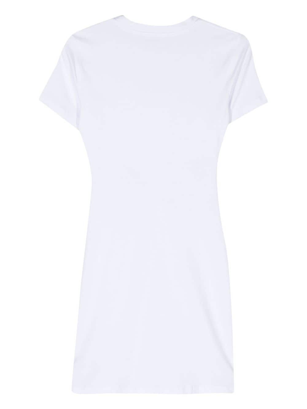 Shop Patrizia Pepe Cut-out T-shirt Minidress In White