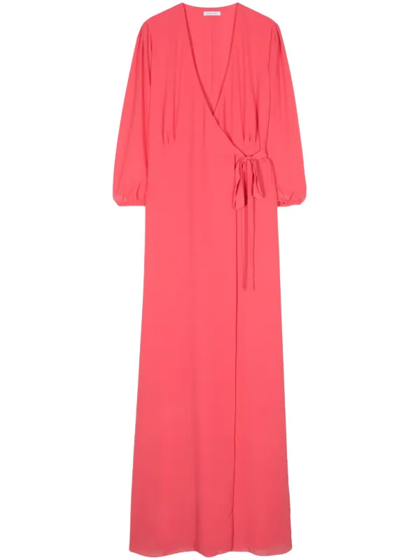 patrizia pepe pink dress Patrizia Pepe pleat-detail wrap dress