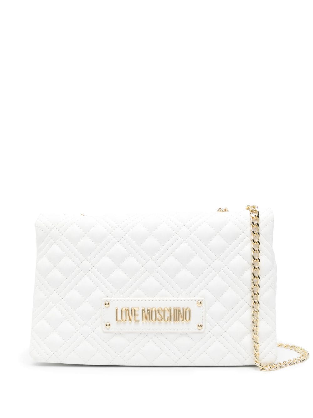 Love Moschino logo-lettering quilted bag Wit