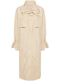 TWINSET logo-engraved taffeta trench coat - Neutrals
