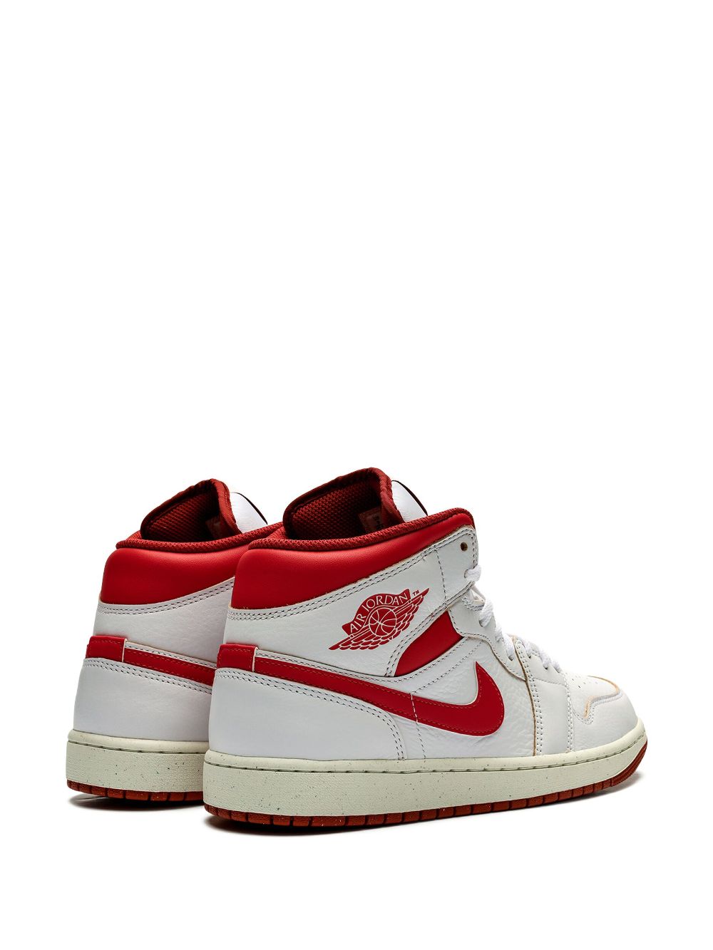 Shop Jordan Air  1 Mid Se "dune Red" Sneakers In White