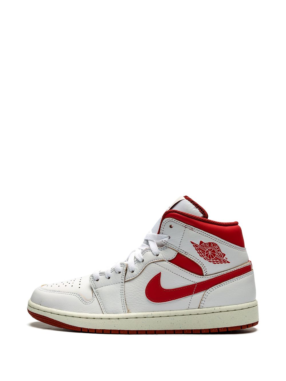 Shop Jordan Air  1 Mid Se "dune Red" Sneakers In White