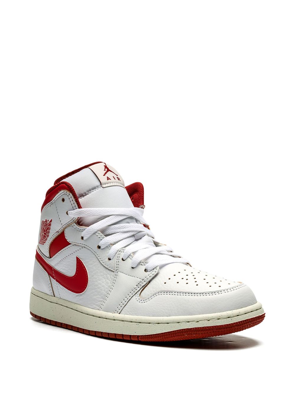 Shop Jordan Air  1 Mid Se "dune Red" Sneakers In White