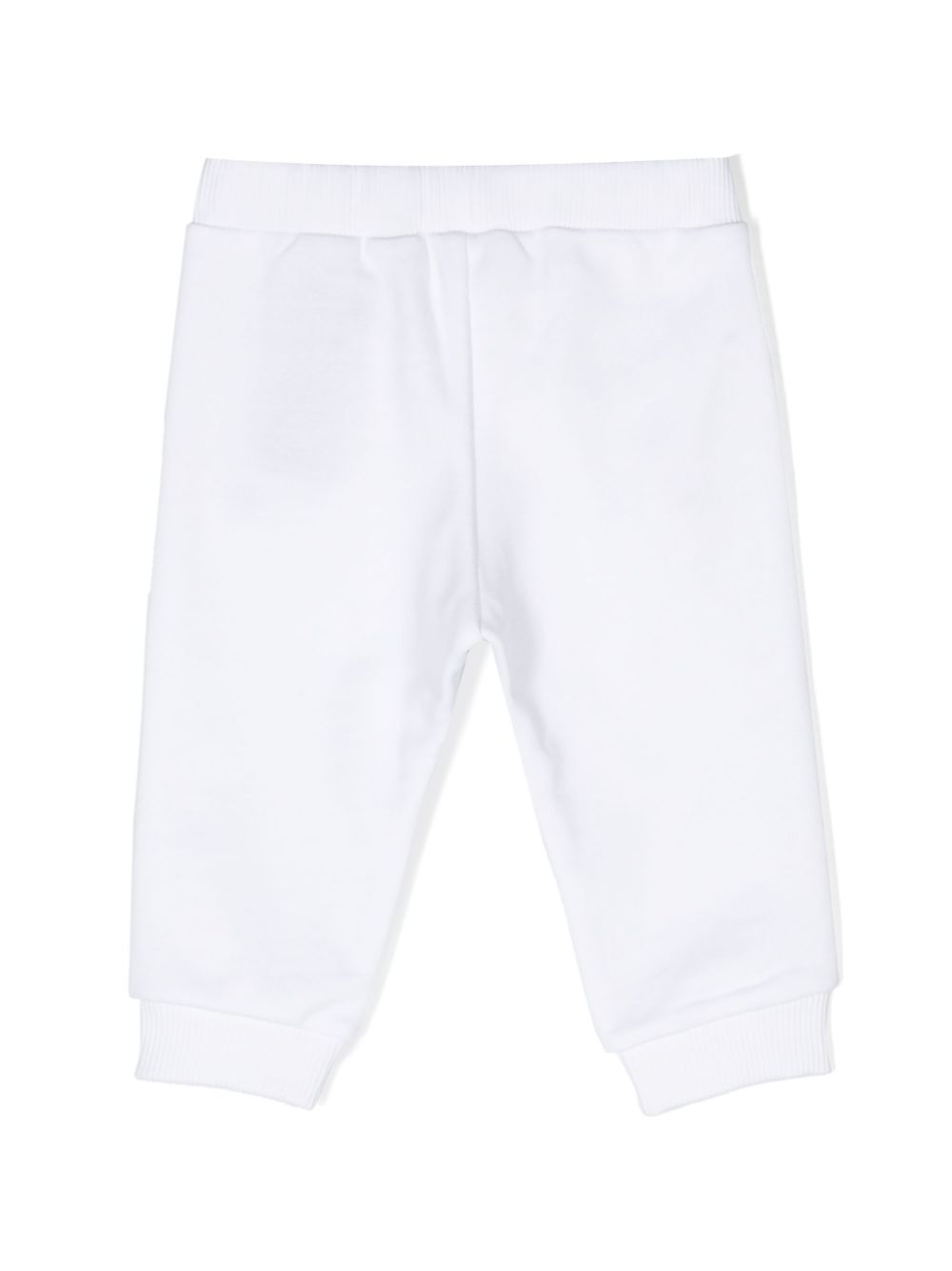 Balmain Kids embossed-buttons cotton track pants - White