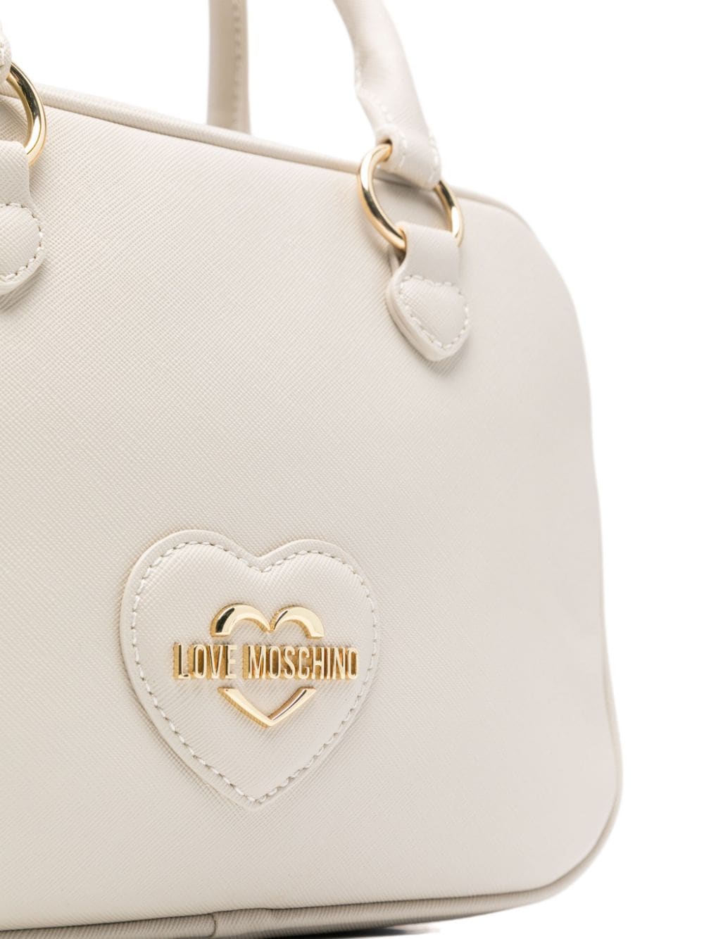 Shop Love Moschino Heart Logo-plaque Tote Bag In Neutrals