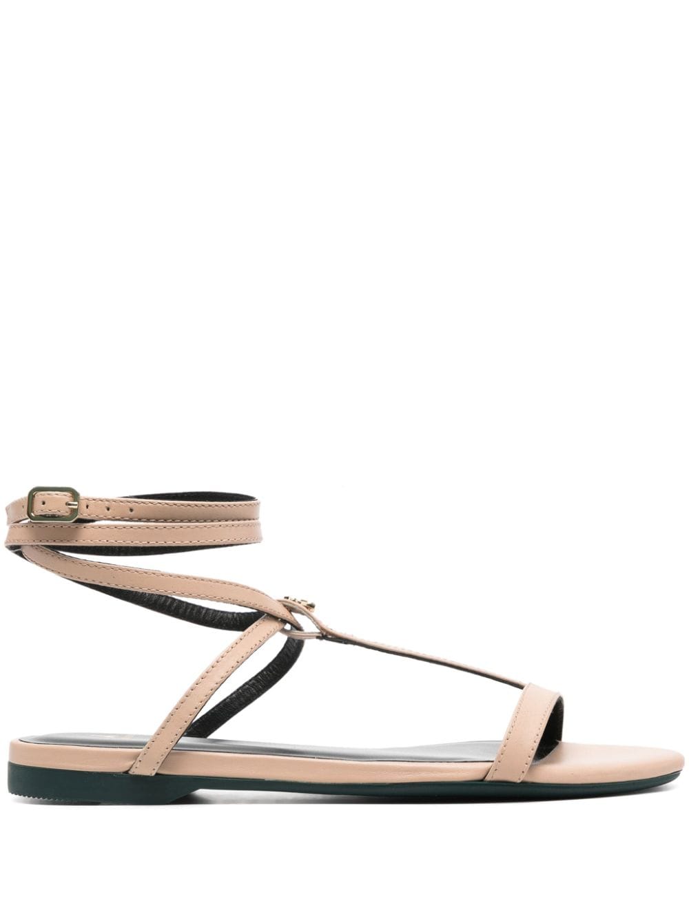 Patrizia Pepe Ankle-strap Flat Sandals In Neutral