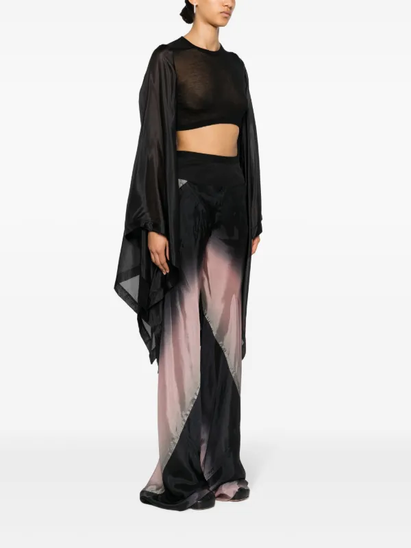 Tシャツ・カットソー RICK OWENS SS24 FLAG CROP TOP (RP01D2232 UCSH09) Rick Owens Flag Cropped Top | Black | FARFETCH