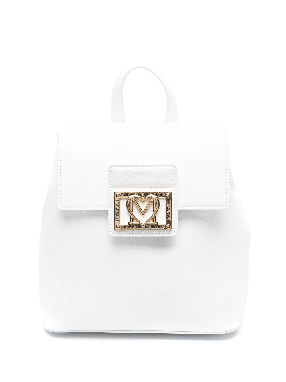 love moschino sac à dos à plaque logo - blanc