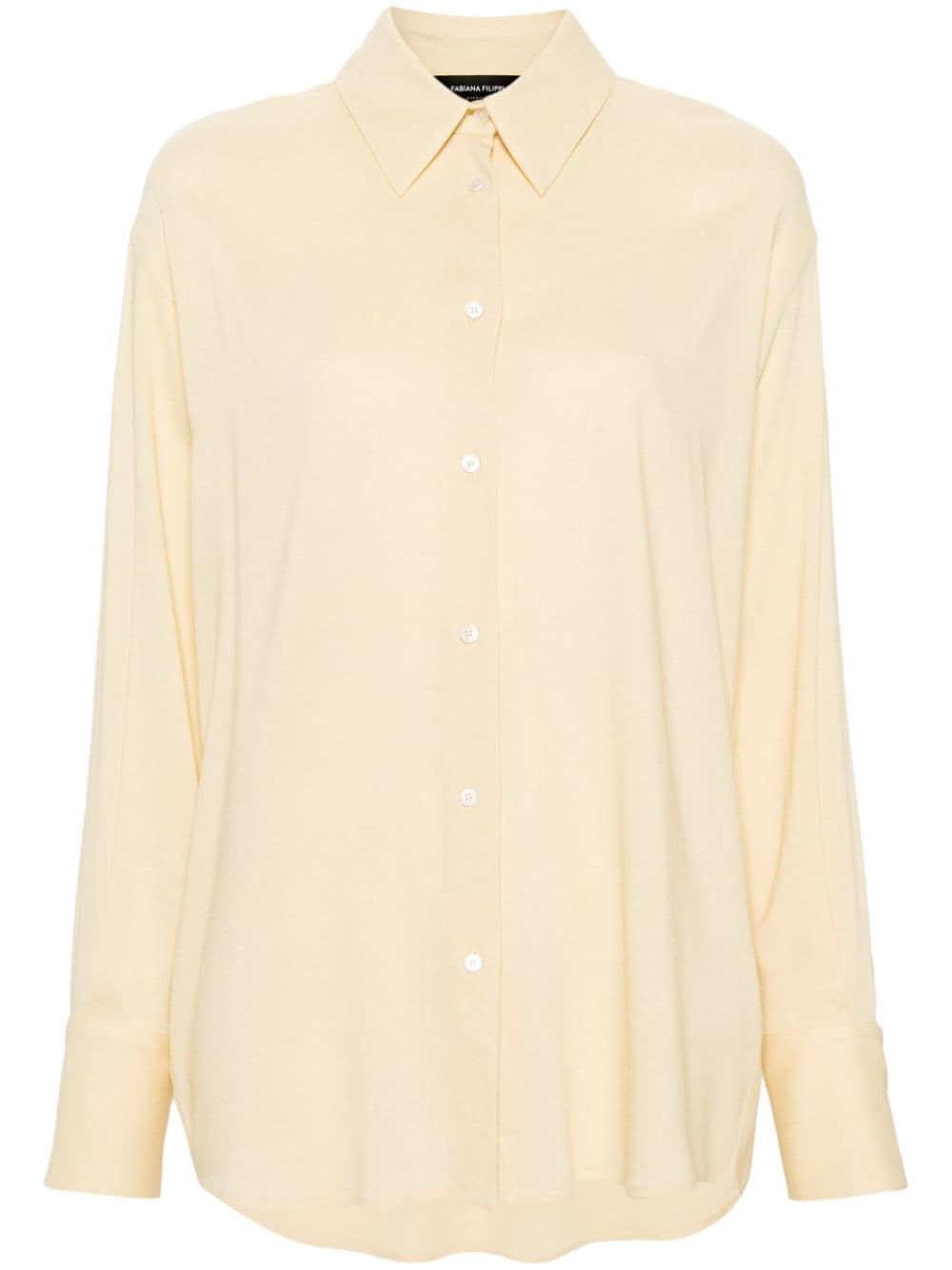 Fabiana Filippi Button-up Crepe Shirt In Yellow