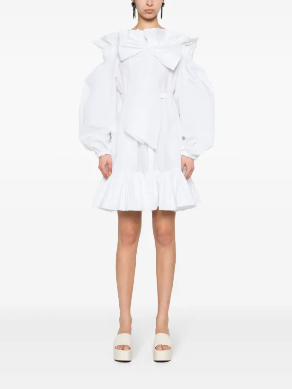 Patou Volume ラッフル ミニドレス | ホワイト | FARFETCH JP