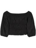 Patrizia Pepe off-shoulder shirred top - Black