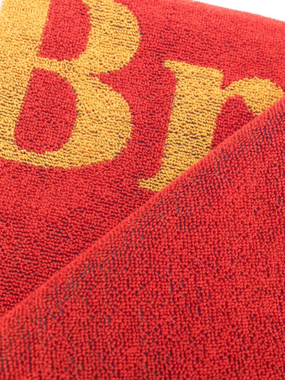 Shop Martine Rose Logo-print Beach Towel In Red