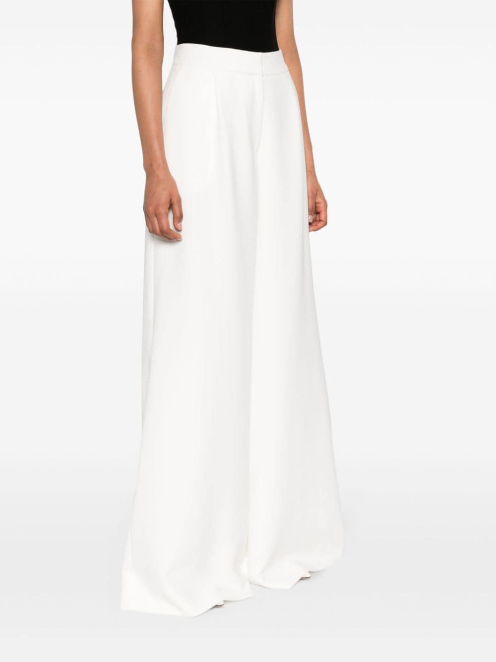 Shop Monot High-waist Palazzo Trousers In White