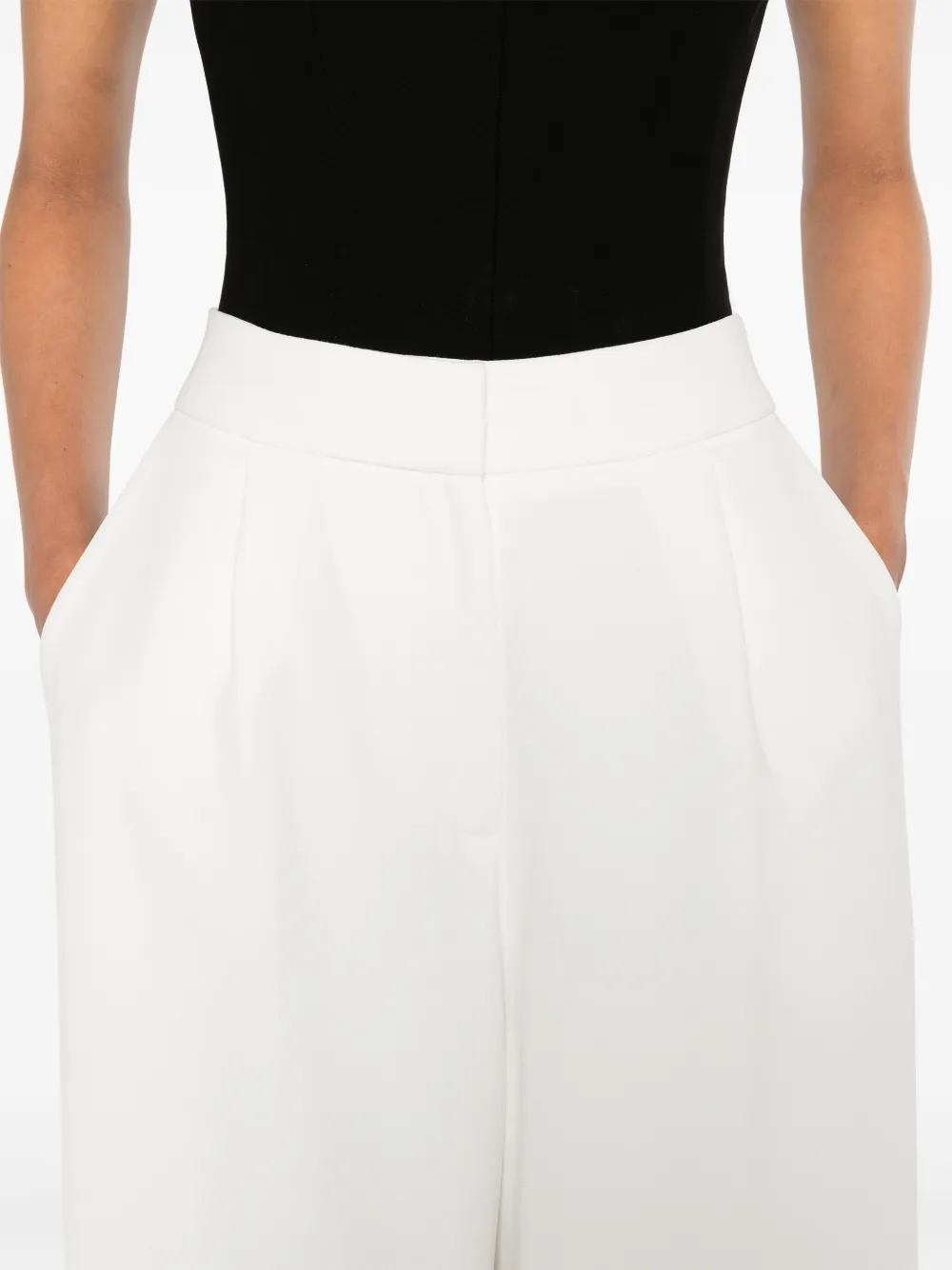 Shop Monot High-waist Palazzo Trousers In White