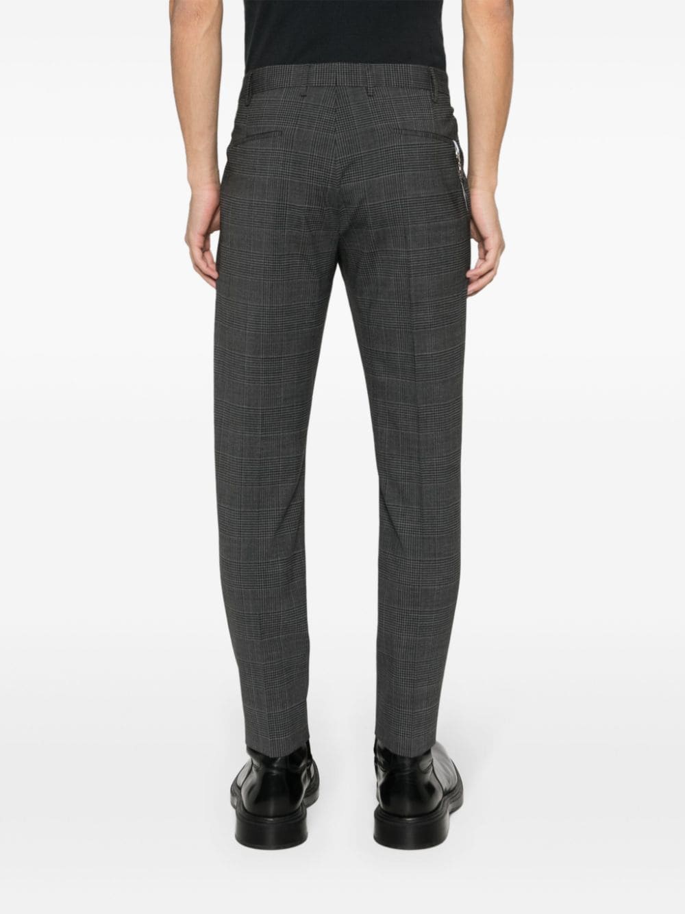 Shop Pt Torino Check-pattern Trousers In Grau