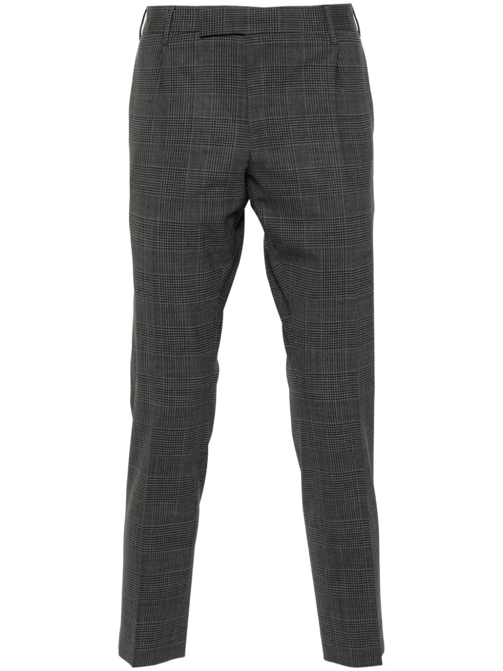 Pt Torino Check-pattern Tailored Trousers In Grey