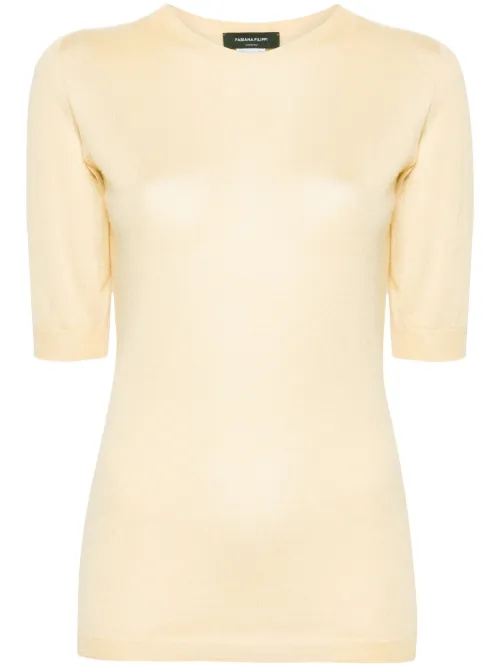 Pull en maille fine à manches courtes - Fabiana Filippi - Modalova