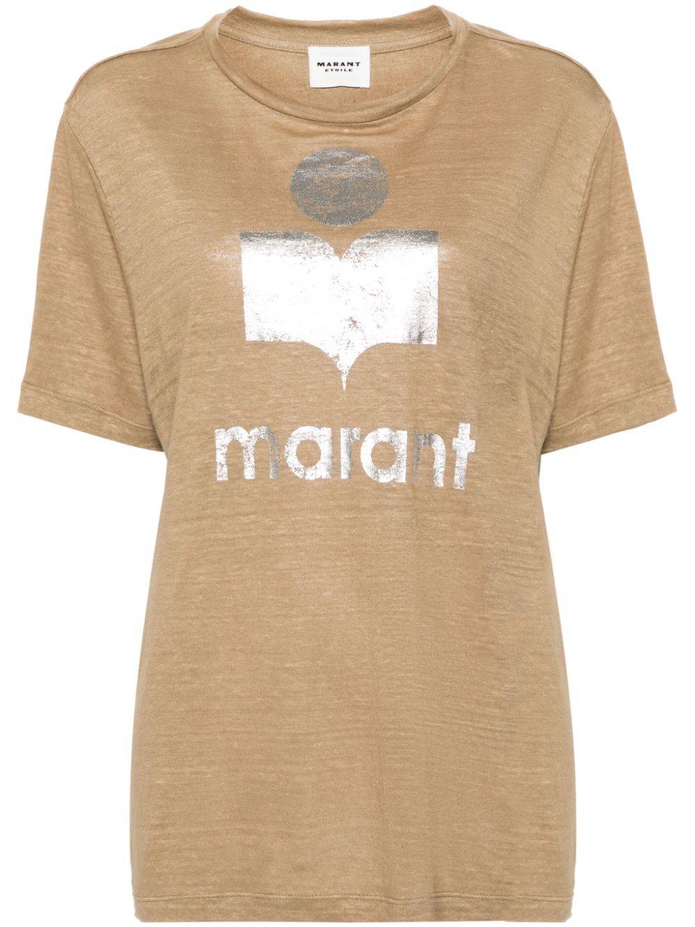 Shop Marant Etoile Zewel Logo-print T-shirt In 中性色