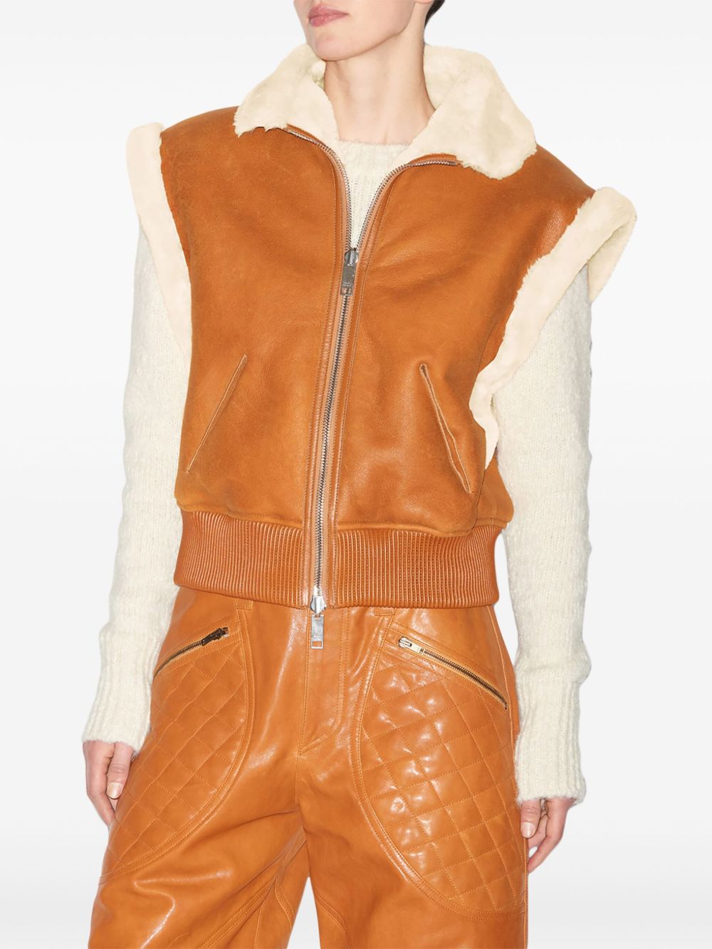 ISABEL MARANT Aviel shearling-trim gilet Women