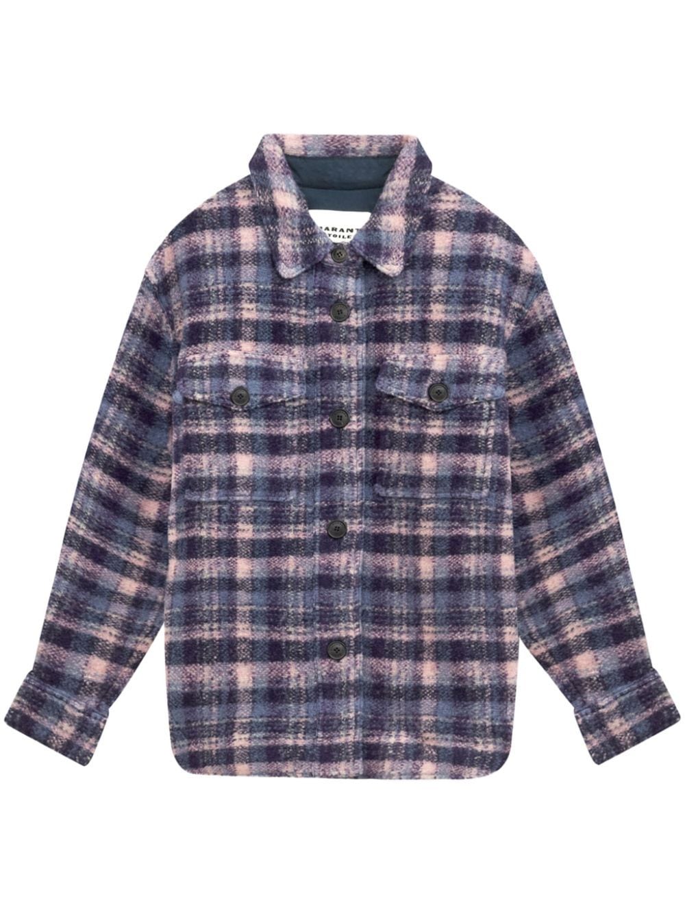 Shop Marant Etoile Harveli Checked Jacket In Purple