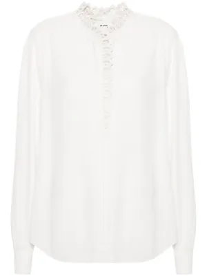 ISABEL MARANT セミシアー ラッフルブラウス | ホワイト | FARFETCH JP